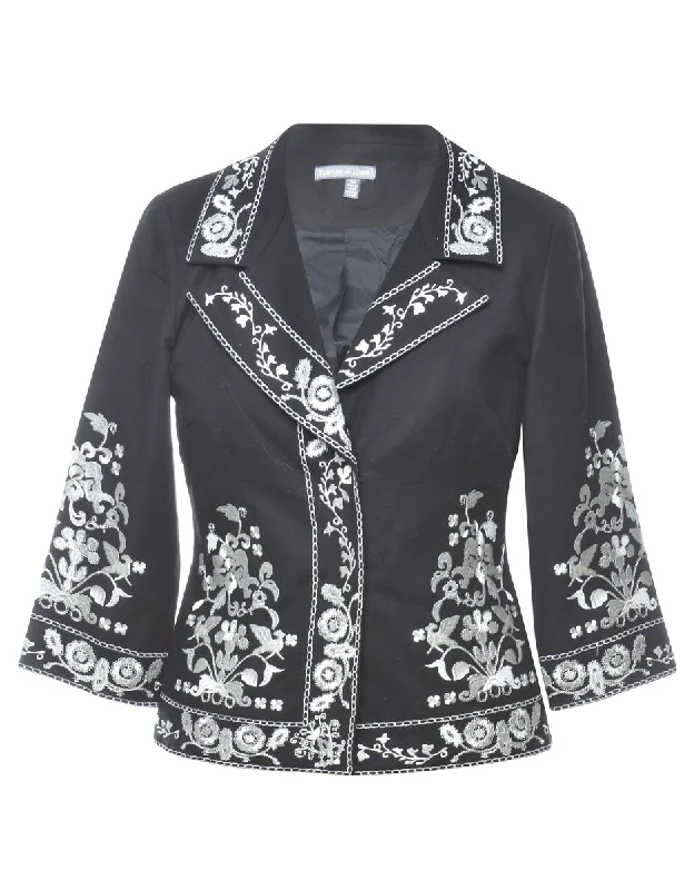 Embroidered Evening Jacket - M Women's quilted jackets