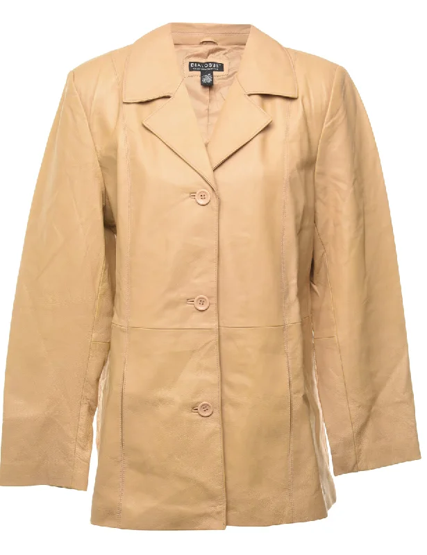 Light Brown Leather Jacket - M Women's budget jackets