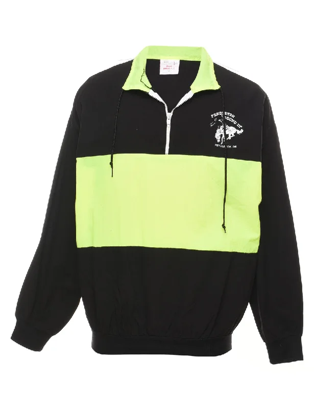 Quarter-Zip Black & Lime Green Contrast Jacket - M Women's Patagonia jackets