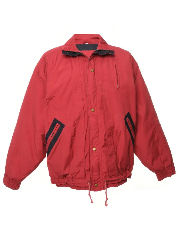 Red Zip Front Ski Jacket - M Women's summer jackets