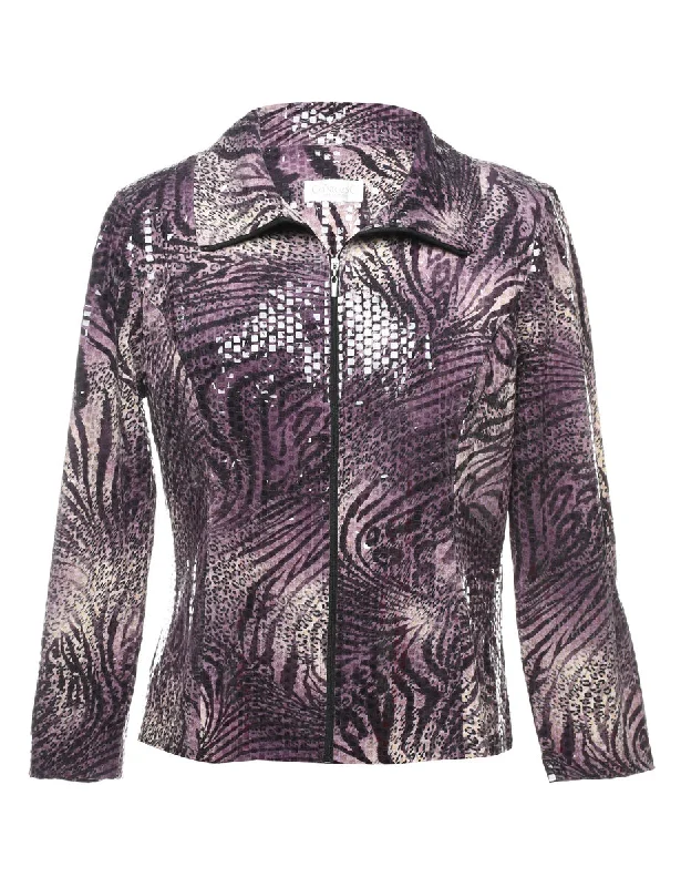 Zip Front Evening Jacket - M Women's lined jackets