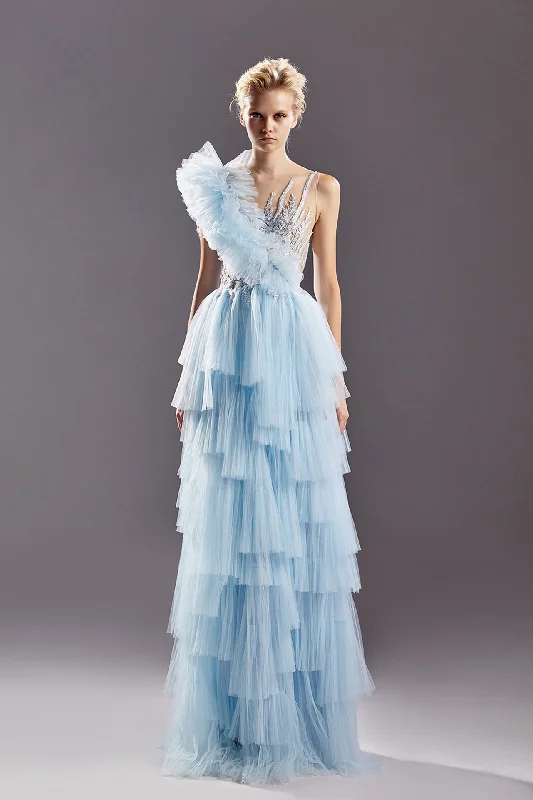 Fully pleated tiered tulle dress Tulle Dress Classic