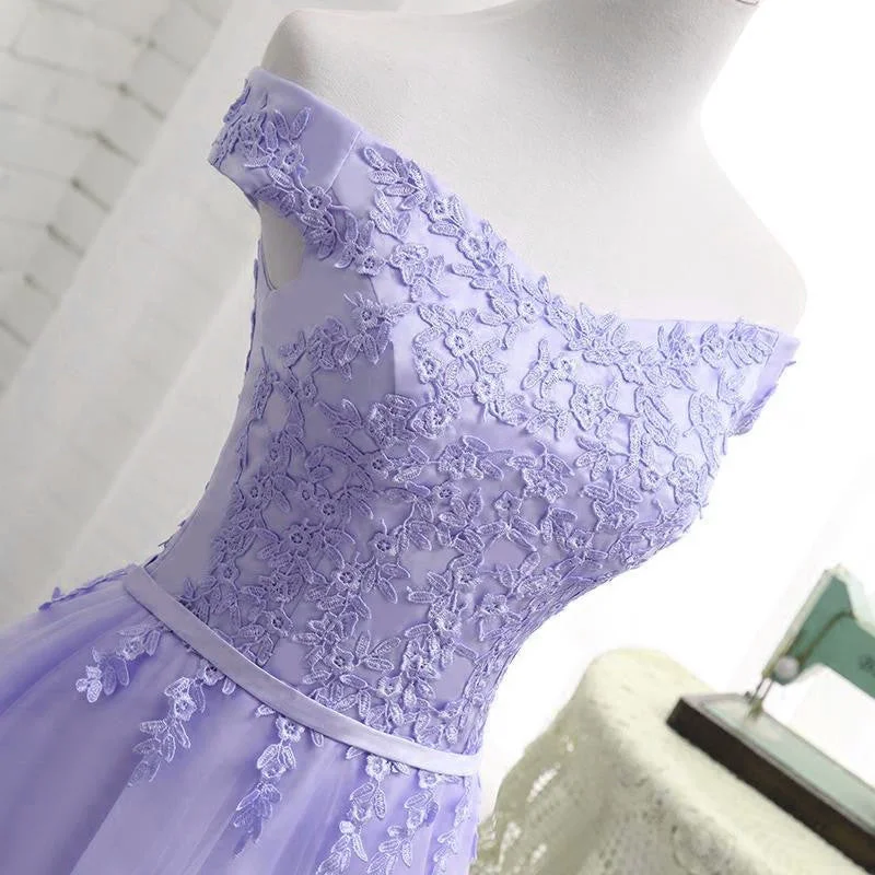 Light Purple Short Bridesmaid Dress , Tulle with Lace New Formal Dresses Tulle Dress Dream