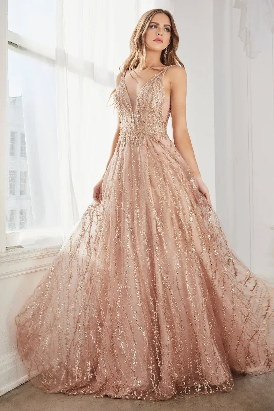 **Cinderella Divine C32: Shimmering Lace and Sequins for an Enchanting Ballroom Entrance** Short Sequin Dress