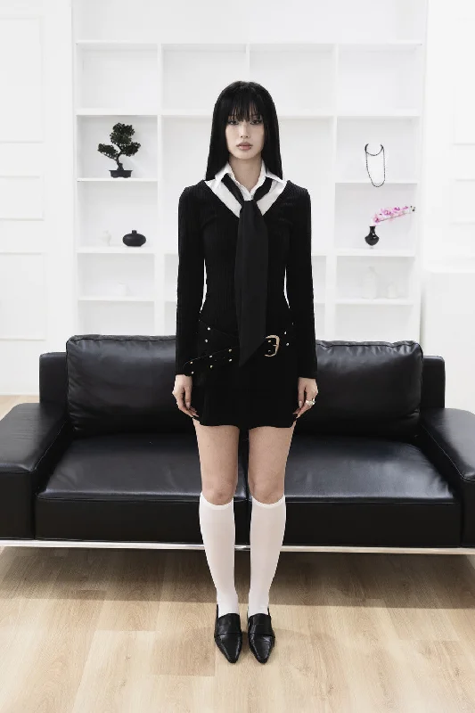 [MIAE] FW 24 Shirt cancan dress (Black) Sleeveless Shirt Dress