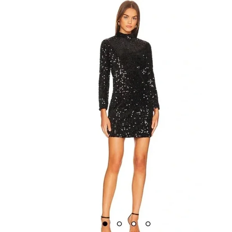 Sanctuary All Night Long Sequined Dress In Black Plus Size Sequin