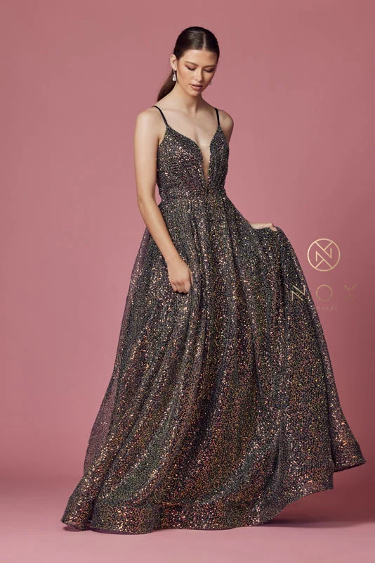 Sequin-Adorned Glamour: Nox Anabel R1030 Evening Gown