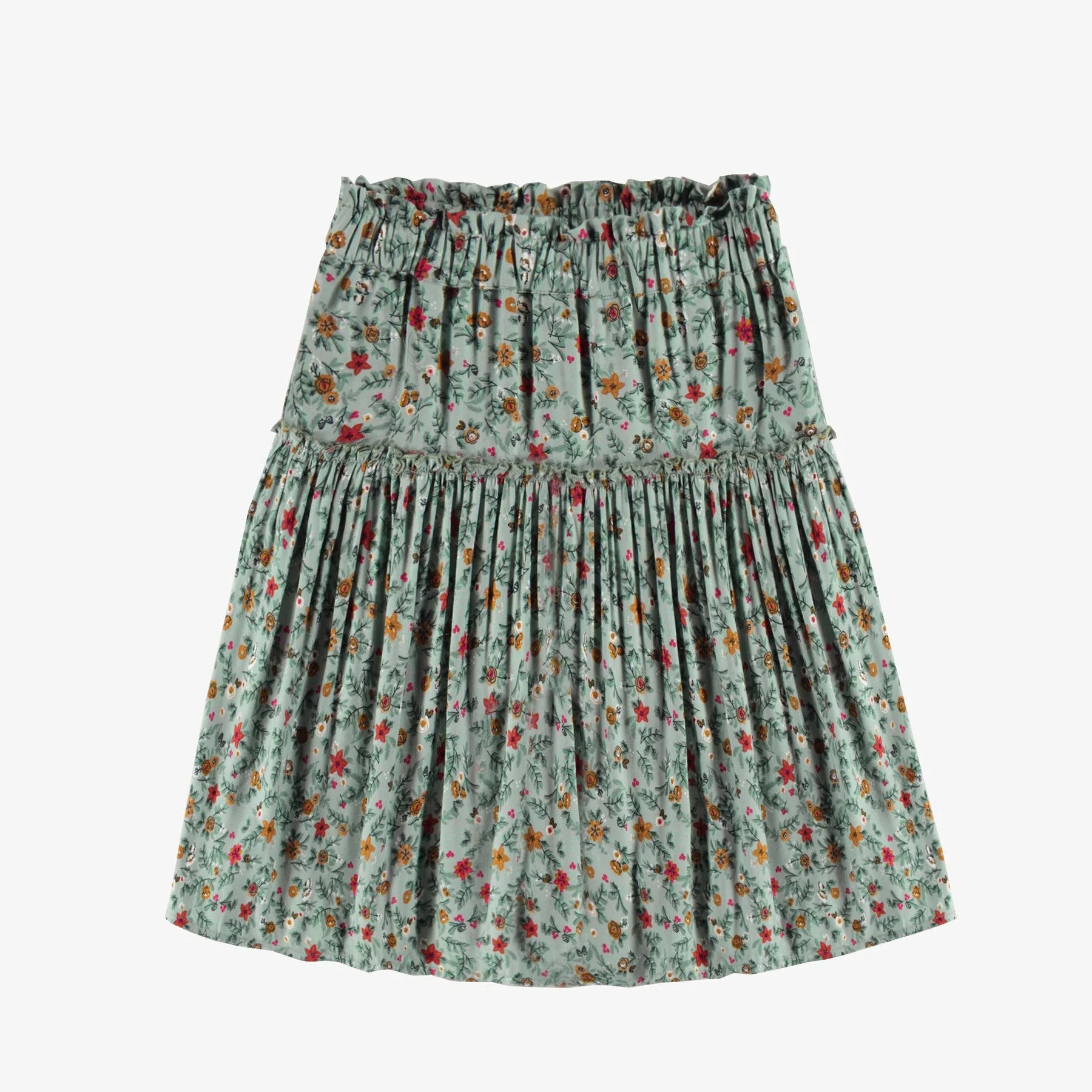 The Jenna Midi Skirt - KIDS Ruffled Floral Skirt