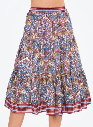 M.A.B.E Midi Skirt - Pia Print Vintage Printed Skirt