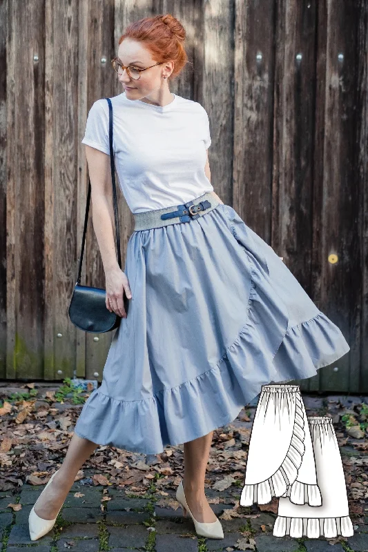 Ruffled Midi Skirt #4111 Stylish Midi Skirt