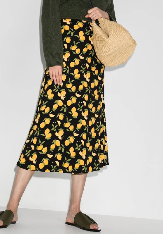 Women floral print midi  skirt Pleated Midi Skirt